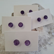 Load image into Gallery viewer, Amethyst Rosette Stud Ear-ring
