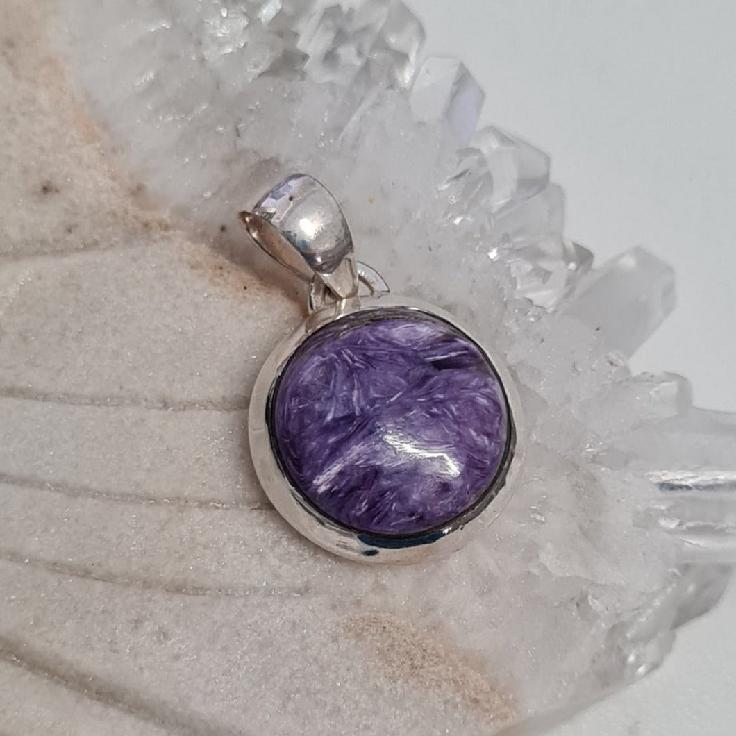 Charoite Sterling Silver Pendant