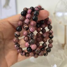 Load image into Gallery viewer, Rhodonite Bracelet- Black
