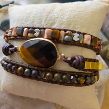 Load image into Gallery viewer, Tiger Eye Spiritual Wrap Bracelet
