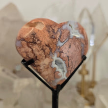 Load image into Gallery viewer, Pink Agate Heart with Stand
