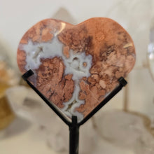 Load image into Gallery viewer, Pink Agate Heart with Stand
