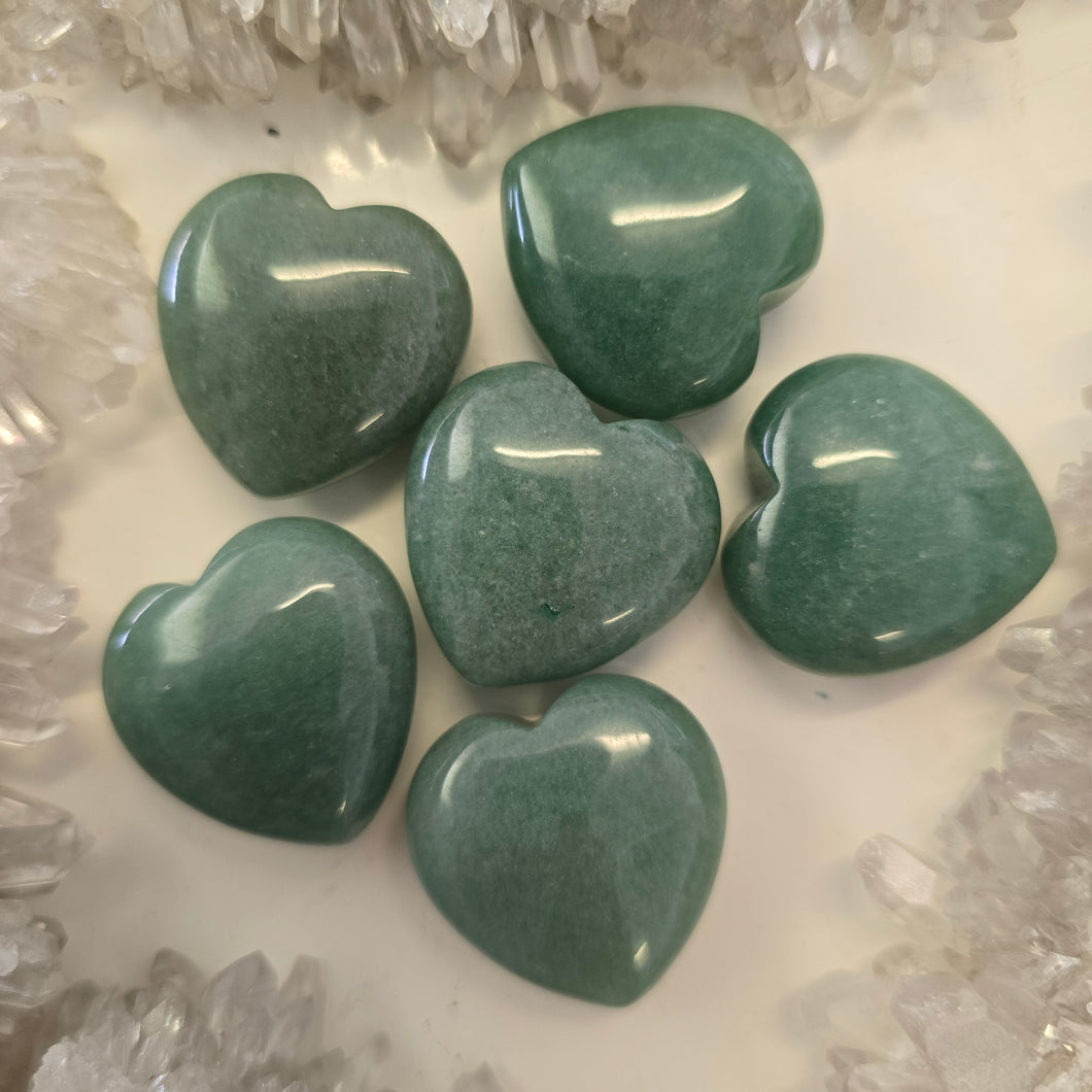 Green Aventurine Hearts