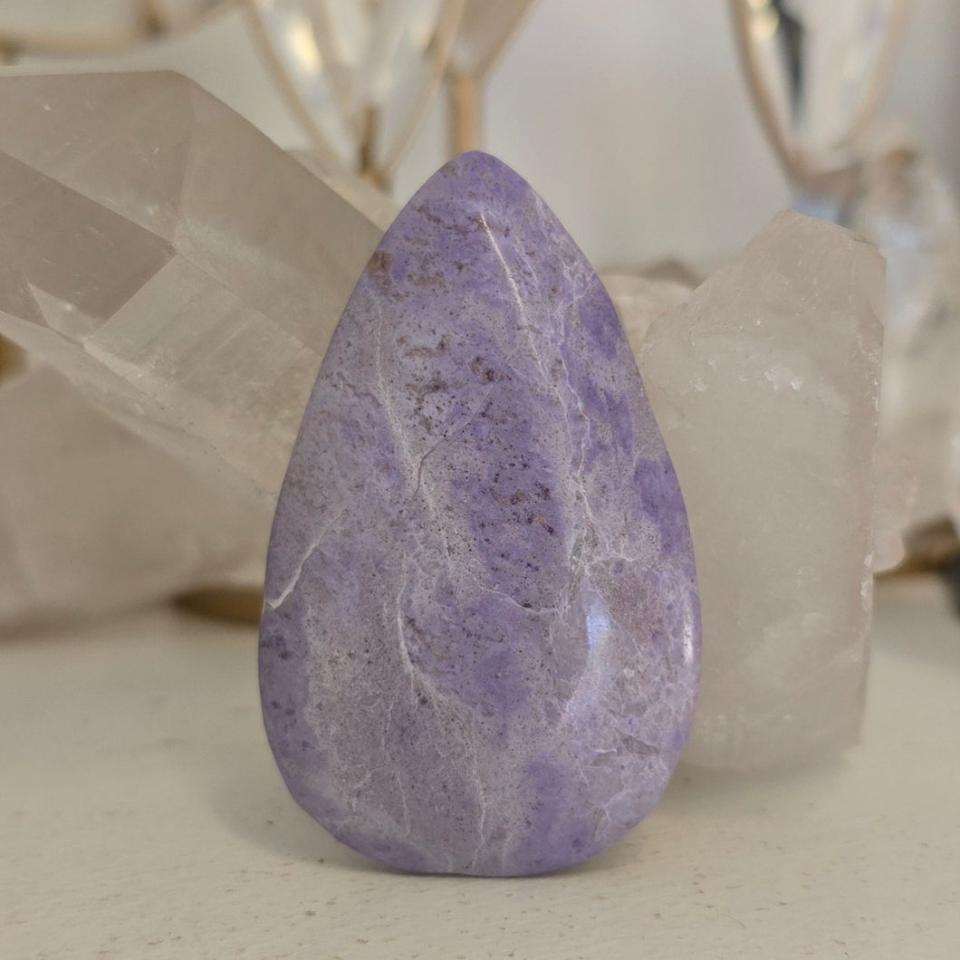 Lavender Jade Teardrop Palmstone