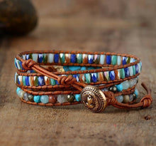 Load image into Gallery viewer, Natural Turquoise and Jasper Wrap Bracelet
