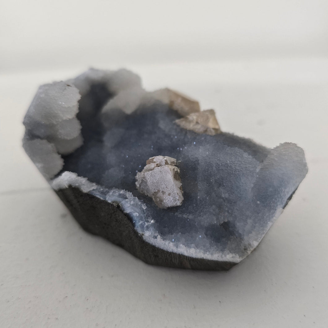 Blue Chalcedony with Calcite -Sugar Druze