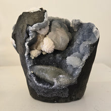 Load image into Gallery viewer, Blue Chalcedony with Mordenite and Calcite - Sugar Druze
